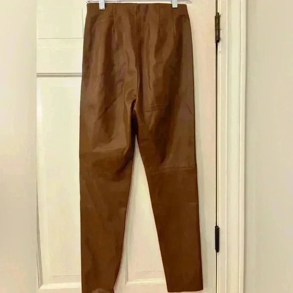 Zara brown faux leather leggings. Size Medium. - Picture 2 of 2